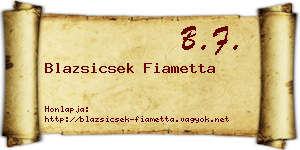 Blazsicsek Fiametta névjegykártya